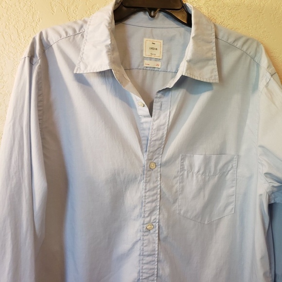 Gap Men's Lived-In Button-up Collared Blue Dress Shirt Sz Large Tall - Picture 2 of 7